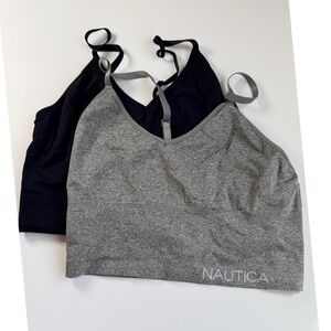 Nautica Black & Gray Seamless Bralette Set